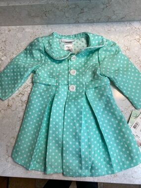 Bonnie Jean Turquoise Polka Dot Dress